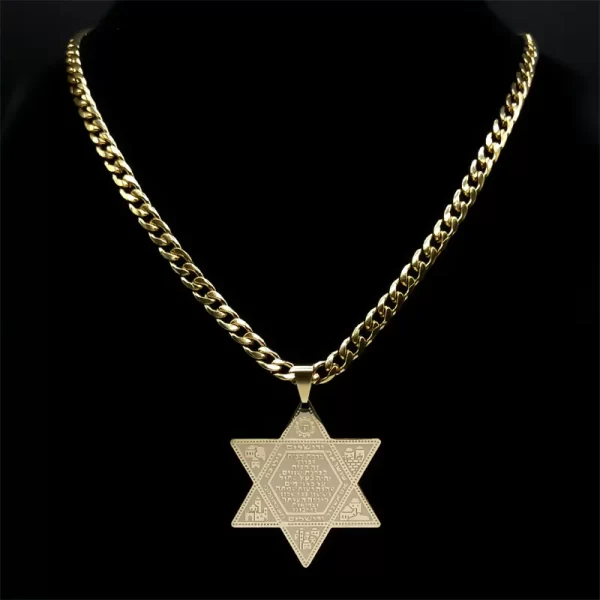 Colar Judaico de Aço Inoxidável para Homens e Mulheres, Israel Estrela de David, Magen David, Judaica, Colares de Hexagrama, Jóias Hip Hop, N540S05 - Image 2