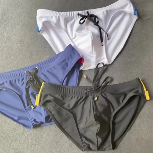 Sumgas masculina, One Piece Biquíni Swimwear, Lados Duplos, Zíperes com ou sem Almofada Esponja, Cuecas de Cintura Baixa, Sexy Men's Swimming... - Image 5