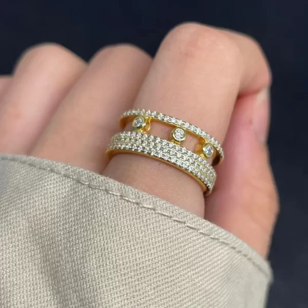 Anéis deslizantes de diamante feminino 925, série de joias francesas, série de joias francesas originais Westka - Image 5