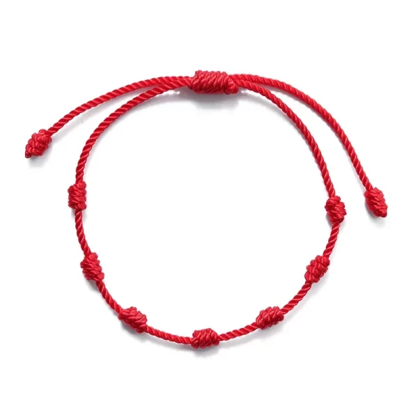 Pulseiras Handmade 7 nós Red String Casal, Amante Proteção, Amuleto da Sorte e Amizade Braid Rope. - Image 6