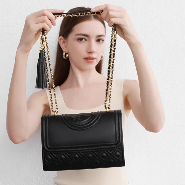Bolsas feminina de Ombro de Couro Genuíno, Soft Cowhide Crossbody Bag, Lady Handbag, Wallet Purse, Designer de Luxo. - Image 2