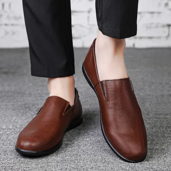Sapatos Mocassim masculino WAERTA, de couro genuíno, sapatos casuais respiráveis, sapatos macios de conforto, designer de alta qualidade - Image 4