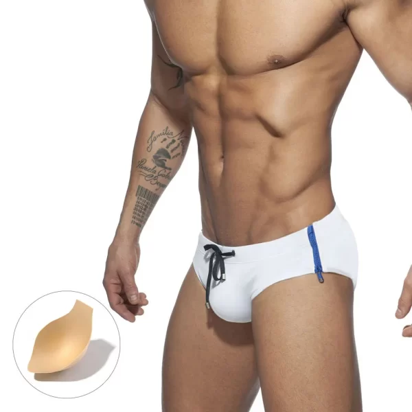 Sumgas masculina, One Piece Biquíni Swimwear, Lados Duplos, Zíperes com ou sem Almofada Esponja, Cuecas de Cintura Baixa, Sexy Men's Swimming... - Image 11