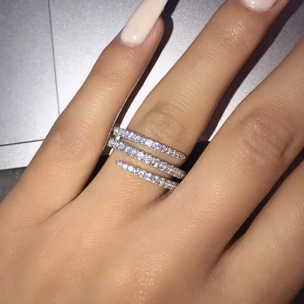 Anéis feminino de diamante feito à mão cz promessa real 925 prata esterlina noivado casamento anéis de banda gemstones festa jóias - Image 23