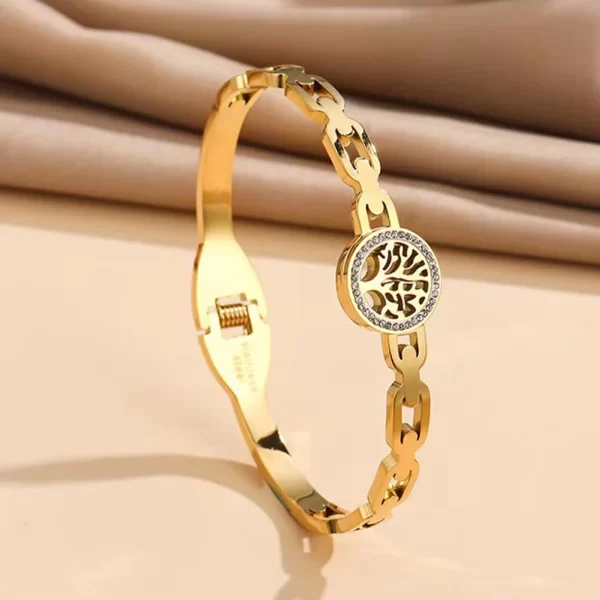 Pulseiras feminina de aço inoxidável designer de luxo, bracelete com plantas, joia feminina, Árvore da Vida, Tendência - Image 31