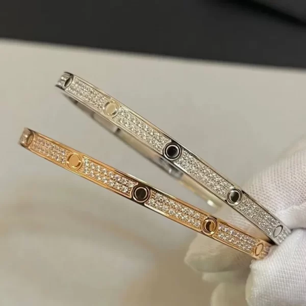 Pulseiras feminina, AIOSC-céu estrelado todo moissanite bracelete do diamante para pares, 100% 925 prata esterlina, 2 fileiras - Image 2