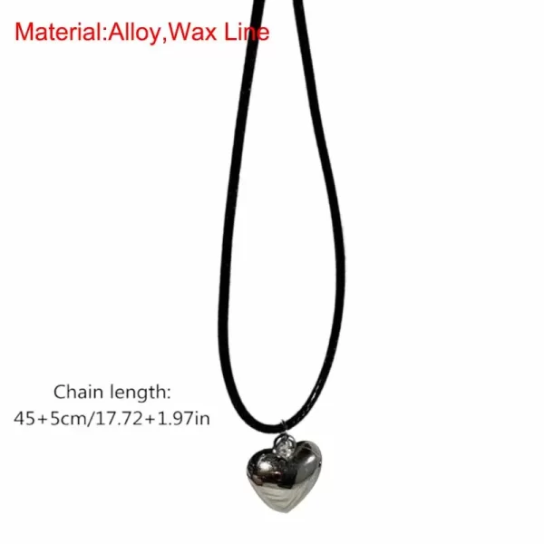Colar feminino laço gargantilha coração pingente colar jóias clavícula corrente - Image 9