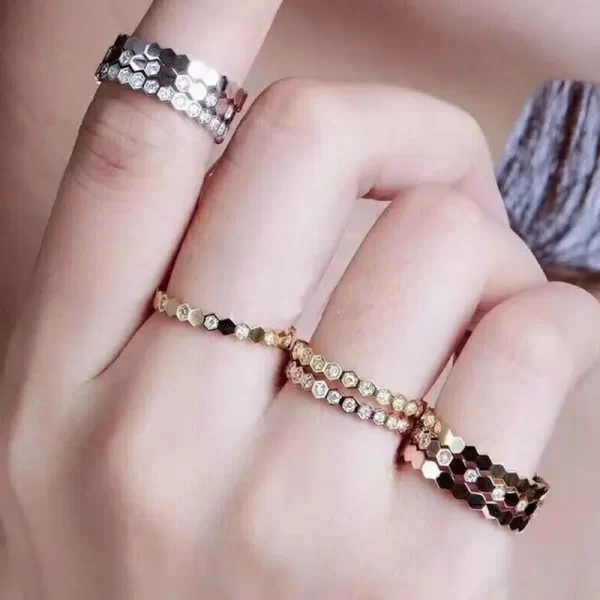 Anéis 925 de prata esterlina em forma de favo de mel para mulheres, jóias da moda fina, atacado, alta qualidade, certificado original
