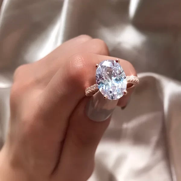 Anéis feminino de diamante feito à mão cz promessa real 925 prata esterlina noivado casamento anéis de banda gemstones festa jóias - Image 42