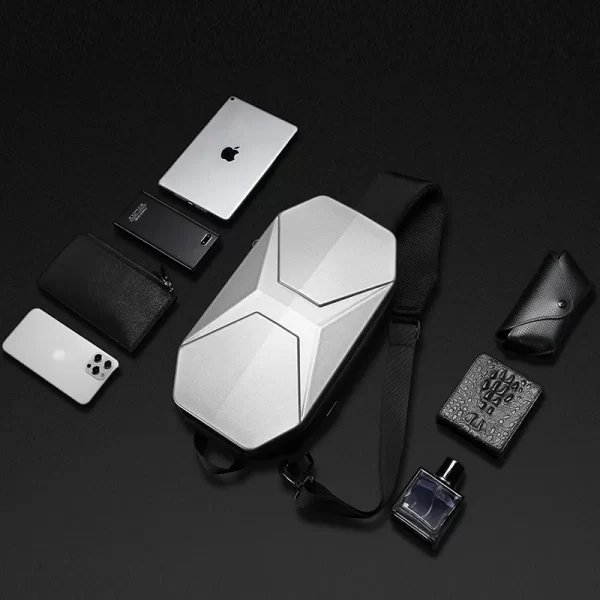Bolsa anti-furto de peito, Ozuko, sacos de ombro impermeáveis, mensageiro de viagem curta, bolsa tiracolo com carregamento USB, moda - Image 4