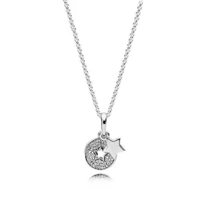 Colar feminino de prata esterlina 925 estrelas, corrente charme popular, jóias populares, celebração, nova moda