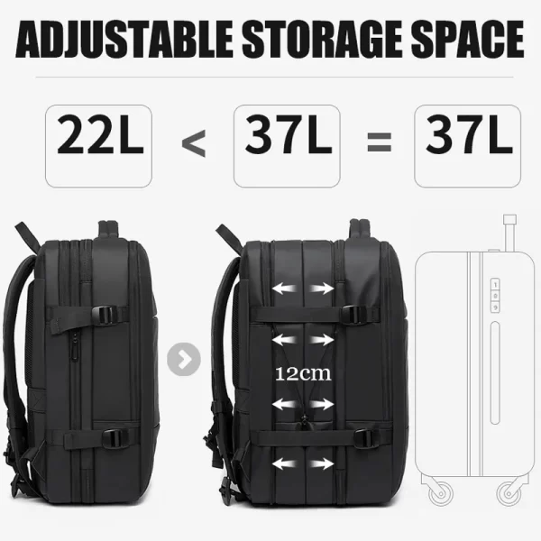 Mochilas de Viagem Impermeável, Bolsa USB Expansível, Grande Capacidade, Estética, Negócios, Escola, Moda, 17.3 - Image 2