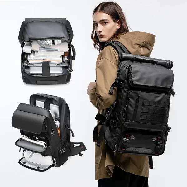 Mochila de viagem impermeável, de negócios com bolsa de sapato separada, Caminhada Trekking Laptop 17 "50L - Image 2