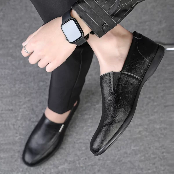 Sapatos Mocassim masculino WAERTA, de couro genuíno, sapatos casuais respiráveis, sapatos macios de conforto, designer de alta qualidade - Image 5