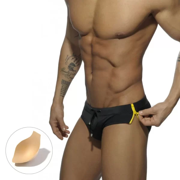 Sumgas masculina, One Piece Biquíni Swimwear, Lados Duplos, Zíperes com ou sem Almofada Esponja, Cuecas de Cintura Baixa, Sexy Men's Swimming... - Image 7