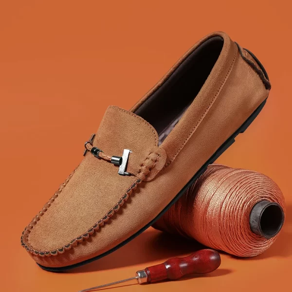 Sapatos artesanais leves de sola macia masculino, mocassins de couro masculino, Confortável Pop preguiçoso dirigindo sapatos casuais, Alta qualidade