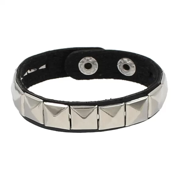 Pulseira de couro, unissex,  PU punk gótico, 3 linhas, picos cuspidais, correntes de rebite, jóias para amigos, novo. - Image 11