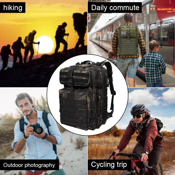 Mochila tática militar para homens, grande capacidade, de nylon impermeável, sacos de caça e acampamento, de pesca, 48 L, 25L - Image 6