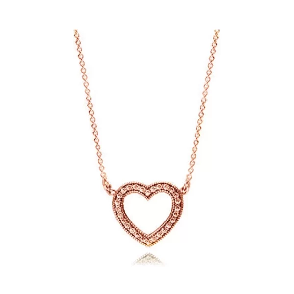 Colar feminino pingente coração, 100% 925 prata esterlina pan modelo charme dia dos namorados em forma de coração colar moda jóias - Image 9