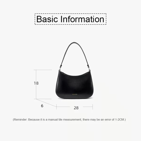 Bolsa de couro feminina, genuíno Hobo Underarm Shoulder, bolsa monocromática, bolsa de casamento, moda luxuosa, alta qualidade - Image 6
