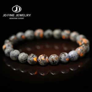 Pulseiras unissex, Yooperlite fogo pedra energia meditação fengshui  jóias jd pedra natural chama frisado