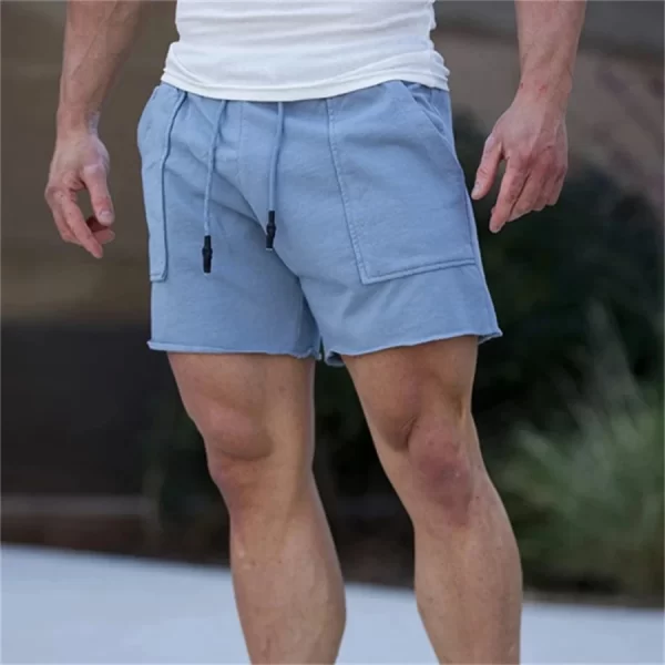Shorts/Bermuda de algodão solta masculina calça curta casual, corredores fitness, shorts de musculação, nova moda, verão. - Image 2