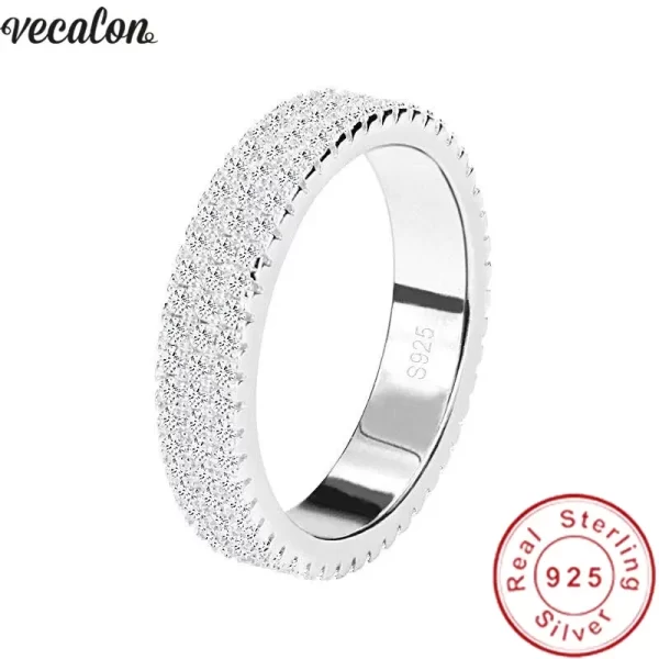 Anéis feminino de diamante feito à mão cz promessa real 925 prata esterlina noivado casamento anéis de banda gemstones festa jóias - Image 22