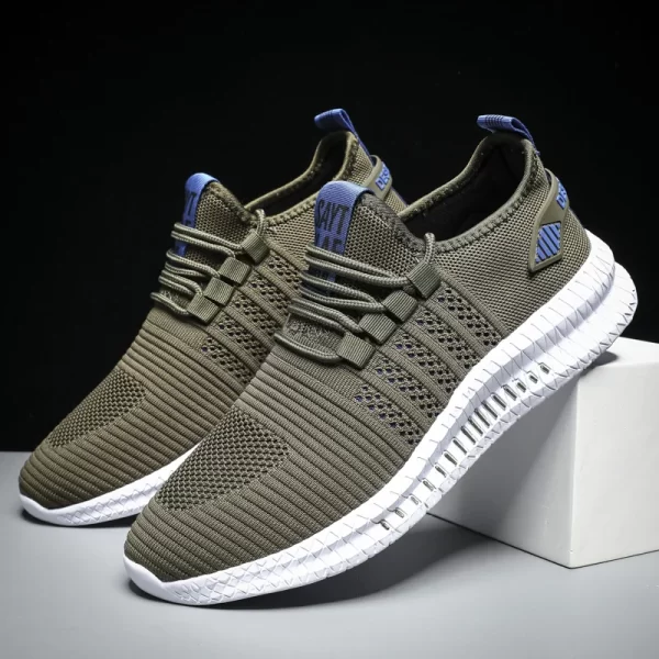 Tênis de malha masculino, sapatos casuais lac-up respirável leve caminhada, tamanho 39-48 - Image 10