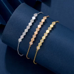 Pulseiras feminina, 925 prata esterlina favo de mel pulseira com diamantes fresco moda luz luxo premium casal estilo chaumet.