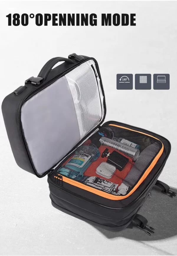 Mochilas de Viagem Impermeável, Bolsa USB Expansível, Grande Capacidade, Estética, Negócios, Escola, Moda, 17.3 - Image 4