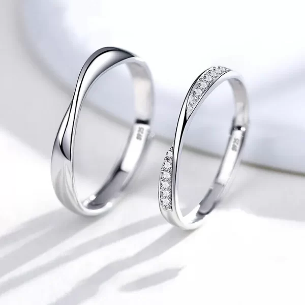 Anéis de aço inoxidável feminino, designer criativo Joalheria, moda coreana, acessórios de casal, luxo, 1 par. - Image 2