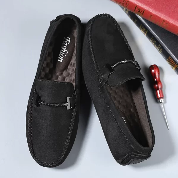 Sapatos artesanais leves de sola macia masculino, mocassins de couro masculino, Confortável Pop preguiçoso dirigindo sapatos casuais, Alta qualidade - Image 5