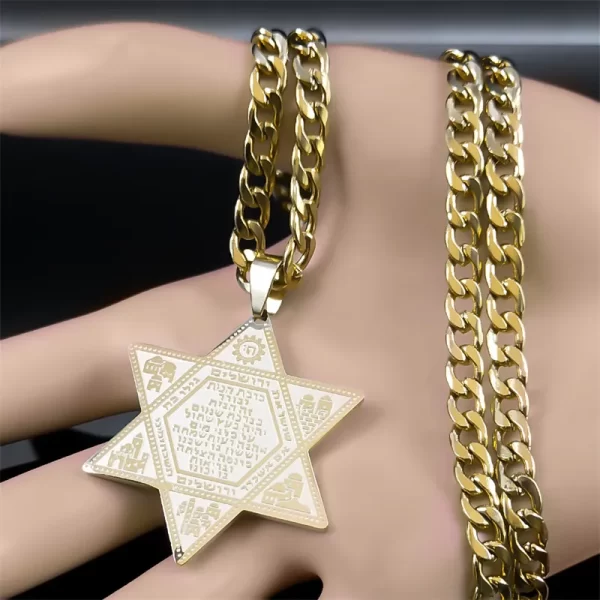 Colar Judaico de Aço Inoxidável para Homens e Mulheres, Israel Estrela de David, Magen David, Judaica, Colares de Hexagrama, Jóias Hip Hop, N540S05 - Image 5