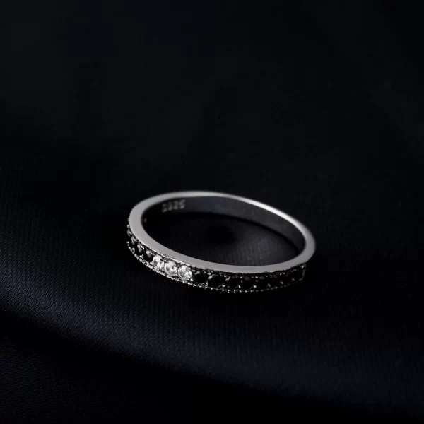 Anéis feminino de prata esterlina 925, 3 pedras, potiy preto espinélio, joalheria, elegante, presente - Image 4