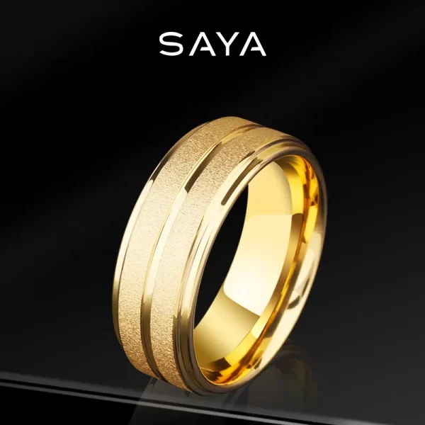 Anéis de casamento original para homens e mulheres, jóias de noivado, letras grátis, alta moda masculina
