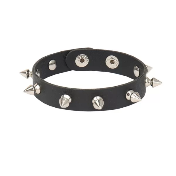Pulseira de couro, unissex,  PU punk gótico, 3 linhas, picos cuspidais, correntes de rebite, jóias para amigos, novo. - Image 10