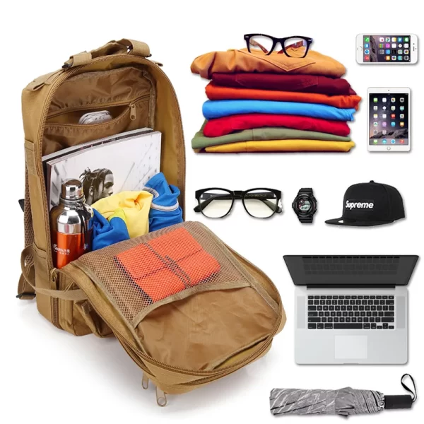 Mochila tática militar para homens, grande capacidade, de nylon impermeável, sacos de caça e acampamento, de pesca, 48 L, 25L - Image 5