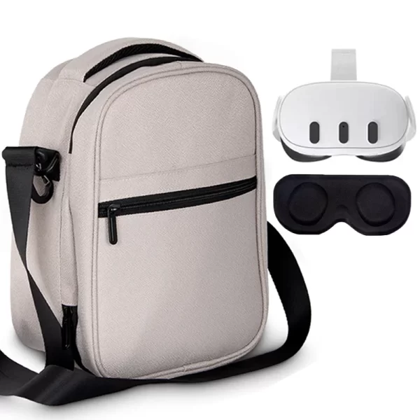 Bolsas/Sacos de armazenamento macio para Meta Quest 3, VR Glasses Zipper Bags, Travel Carrying Bag, Elite Strap, Acessórios VR
