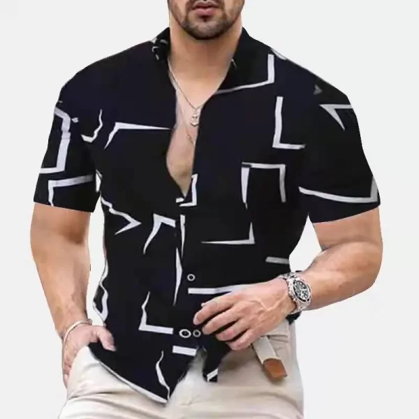 Camisas masculina manga curta, camisas polo na moda, tops personalizados, juventude, verão - Image 3