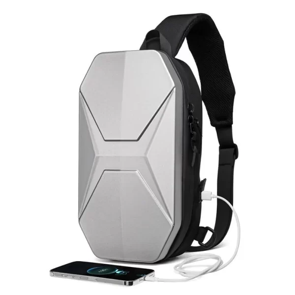 Bolsa anti-furto de peito, Ozuko, sacos de ombro impermeáveis, mensageiro de viagem curta, bolsa tiracolo com carregamento USB, moda - Image 5