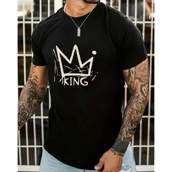 Camiseta K com impressão 3D de letras masculina, camiseta grande solta, manga curta casual diária, camiseta com design de rua, roupa simples - Image 16