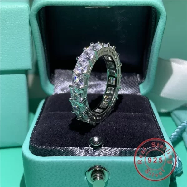 Anéis feminino de diamante feito à mão cz promessa real 925 prata esterlina noivado casamento anéis de banda gemstones festa jóias - Image 9