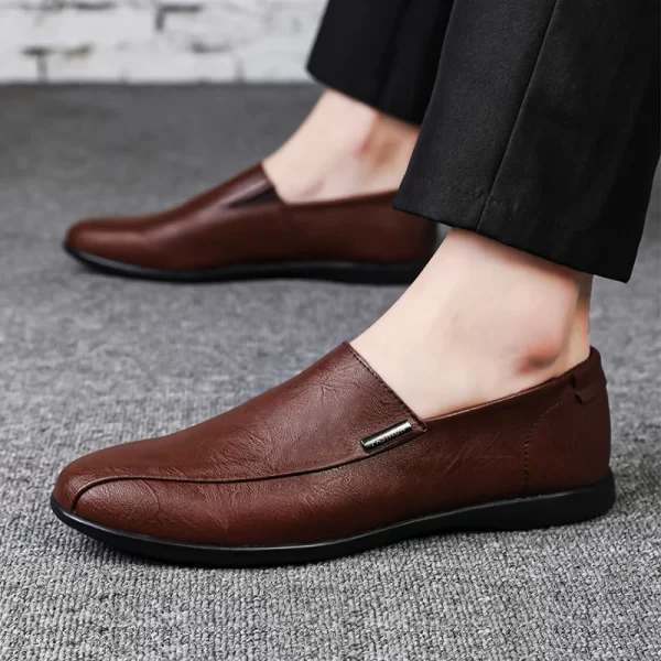 Sapatos Mocassim masculino WAERTA, de couro genuíno, sapatos casuais respiráveis, sapatos macios de conforto, designer de alta qualidade - Image 3