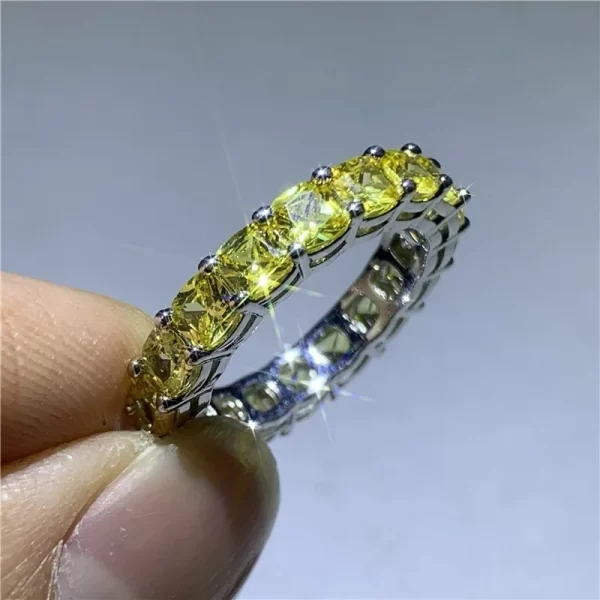 Anéis feminino de diamante feito à mão cz promessa real 925 prata esterlina noivado casamento anéis de banda gemstones festa jóias - Image 17