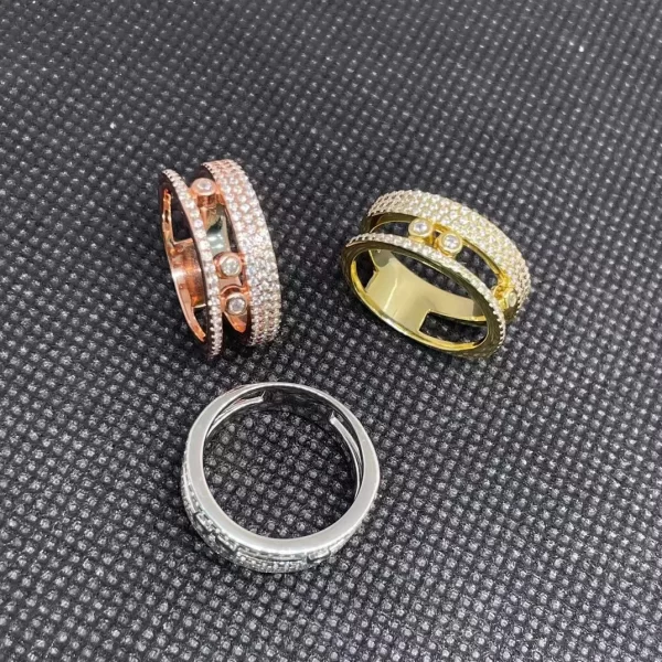 Anéis deslizantes de diamante feminino 925, série de joias francesas, série de joias francesas originais Westka