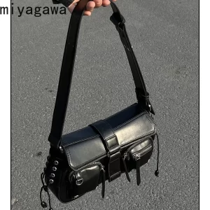 Bolsa de ombro retrô feminina de Miyagawa, bolso múltiplo, carteiro, versátil, picante, bolsa axilas, novo