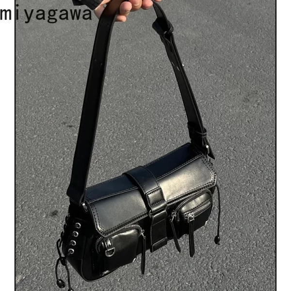 Bolsa de ombro retrô feminina de Miyagawa, bolso múltiplo, carteiro, versátil, picante, bolsa axilas, novo