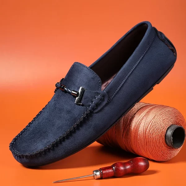 Sapatos artesanais leves de sola macia masculino, mocassins de couro masculino, Confortável Pop preguiçoso dirigindo sapatos casuais, Alta qualidade - Image 3