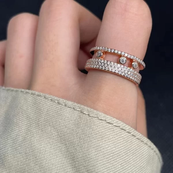 Anéis deslizantes de diamante feminino 925, série de joias francesas, série de joias francesas originais Westka - Image 3