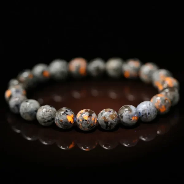 Pulseiras unissex, Yooperlite fogo pedra energia meditação fengshui  jóias jd pedra natural chama frisado - Image 5